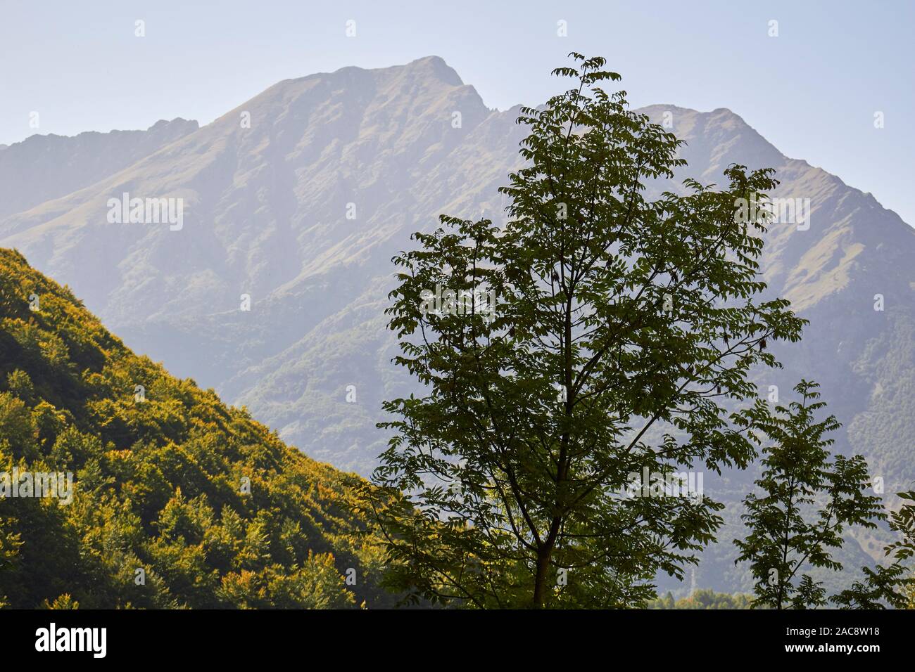 The Maratime Alps in fall near Cuneo, Piedmont, Italy Stock Photo