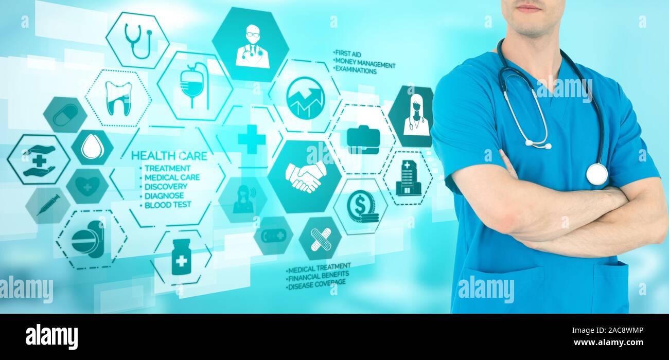 Medical Healthcare Concept Doctor In Hospital With Digital