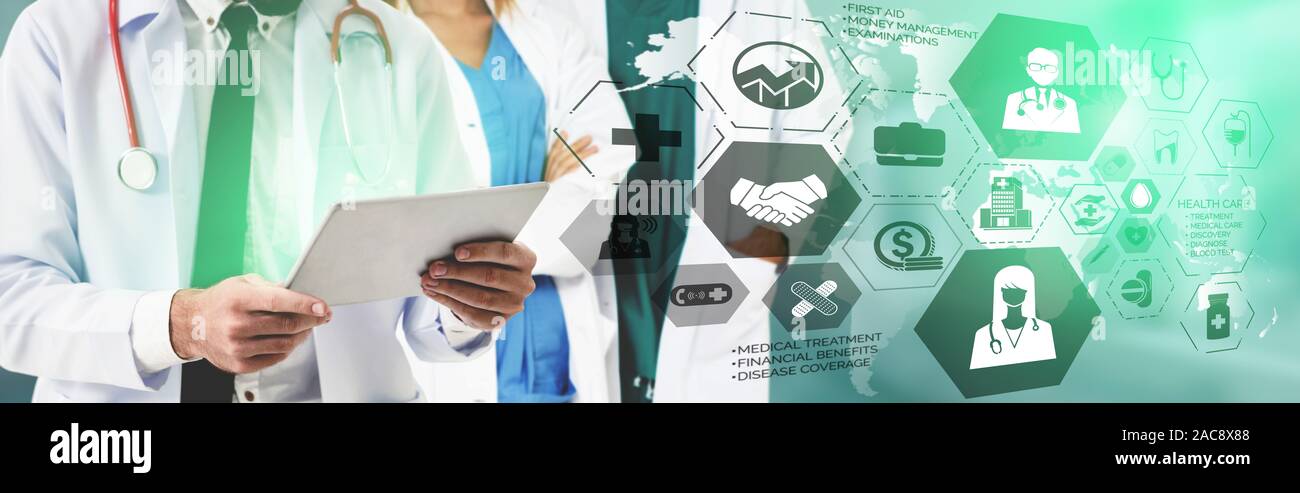 Medical Healthcare Concept Doctor In Hospital With Digital