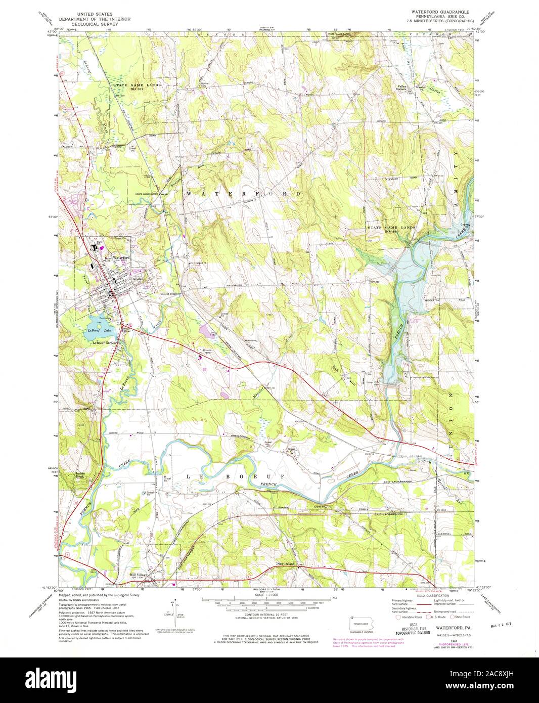 Waterford pennsylvania map hires stock photography and images Alamy