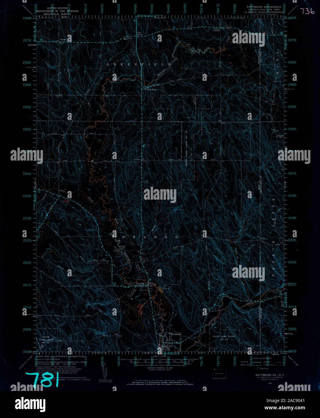 Map of wattsburg pennsylvania hires stock photography and images Alamy