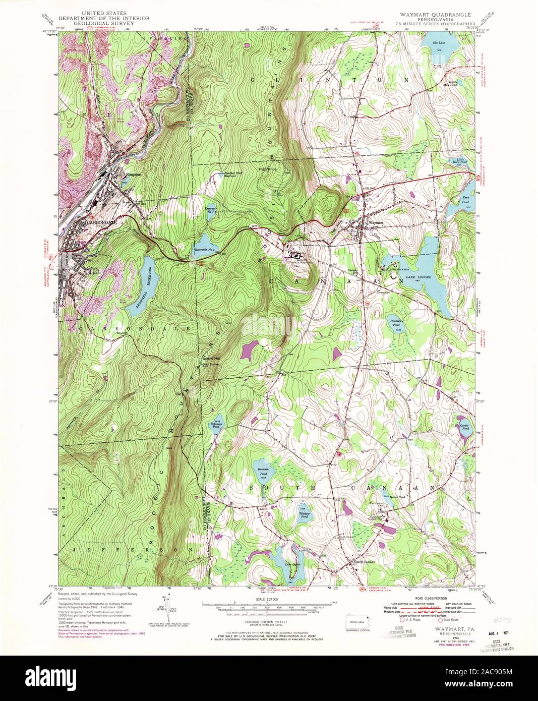 Waymart pennsylvania map hires stock photography and images Alamy
