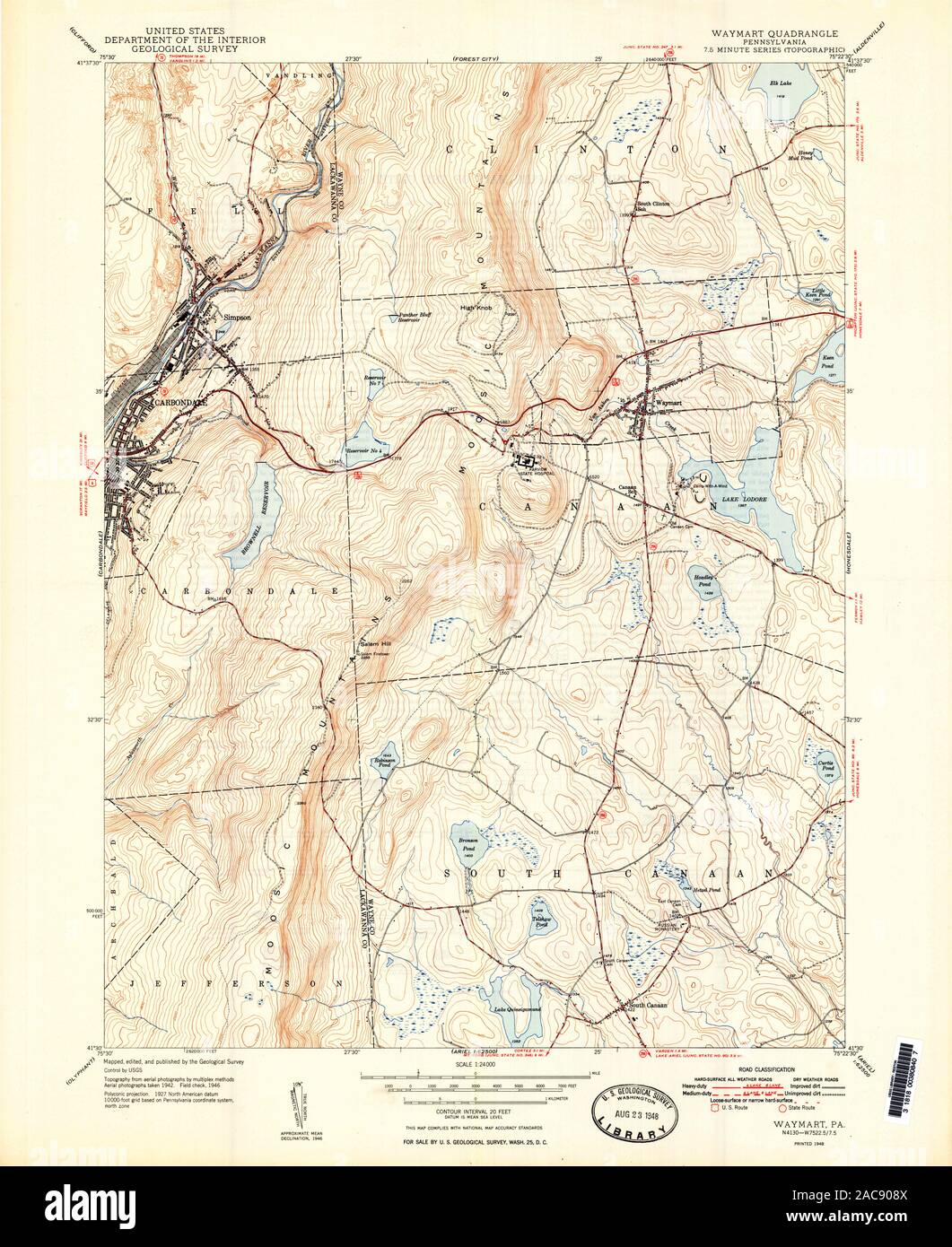 Waymart pennsylvania map hires stock photography and images Alamy