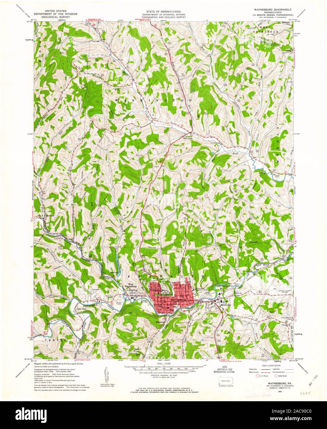 Map of waynesburg Cut Out Stock Images & Pictures Alamy