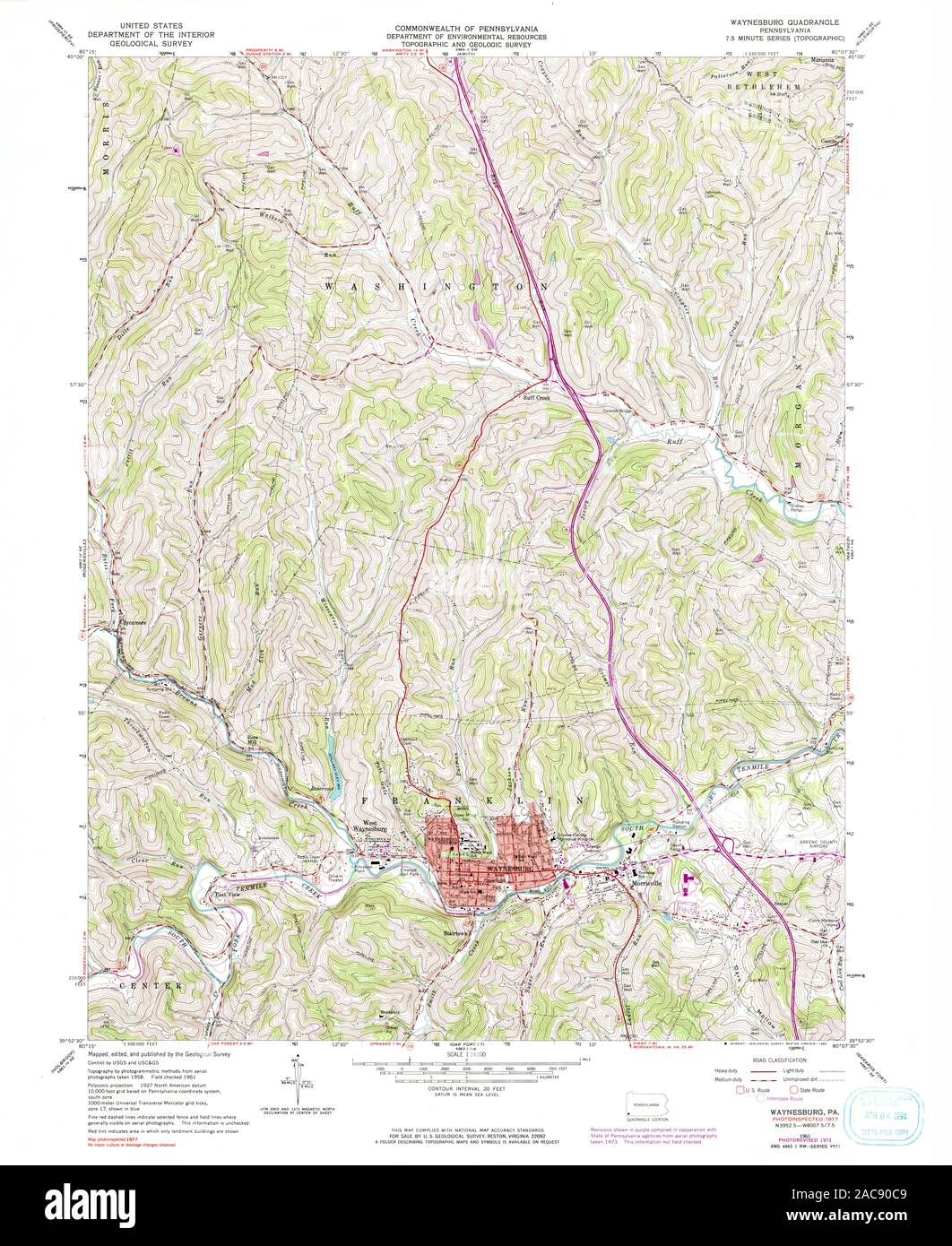 Waynesburg pennsylvania map hires stock photography and images Alamy