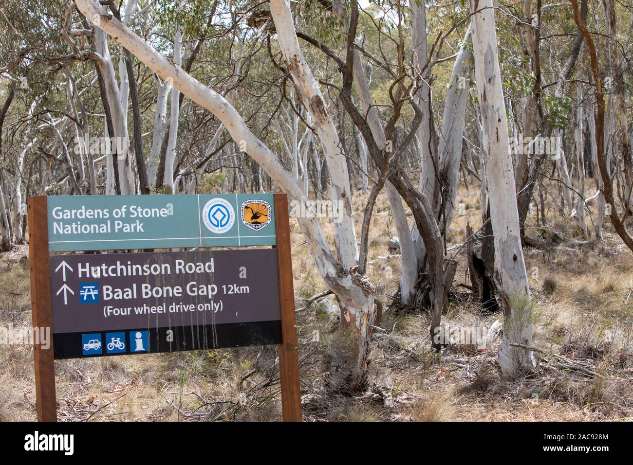 Gardens of stone national park and famous baal bone gap 4 wheel drive route, Capertee, New South Wales,Australia Stock Photo
