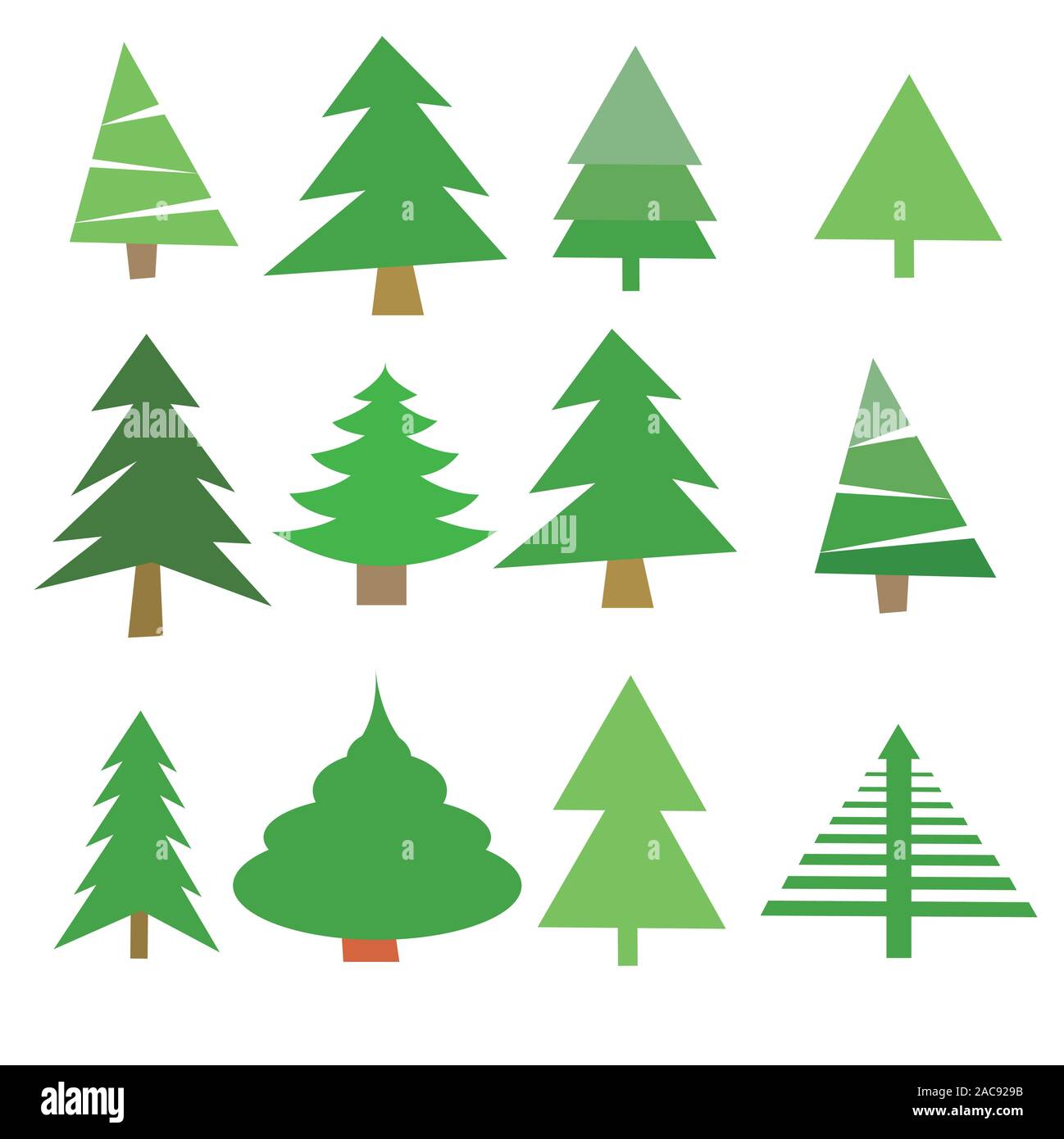 Christmas trees set vector illustration Stock Vector Image & Art - Alamy