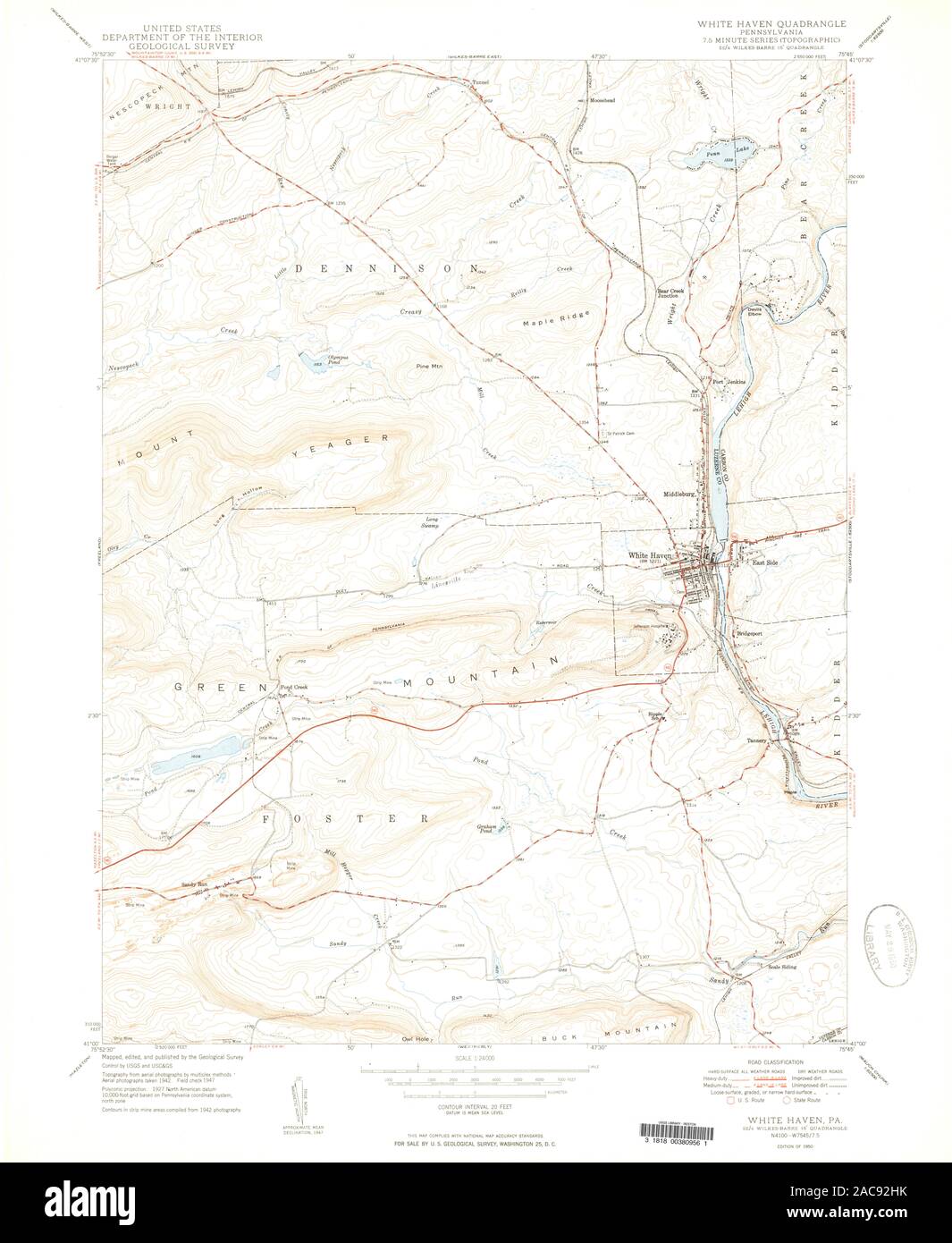 White haven pennsylvania map hires stock photography and images Alamy