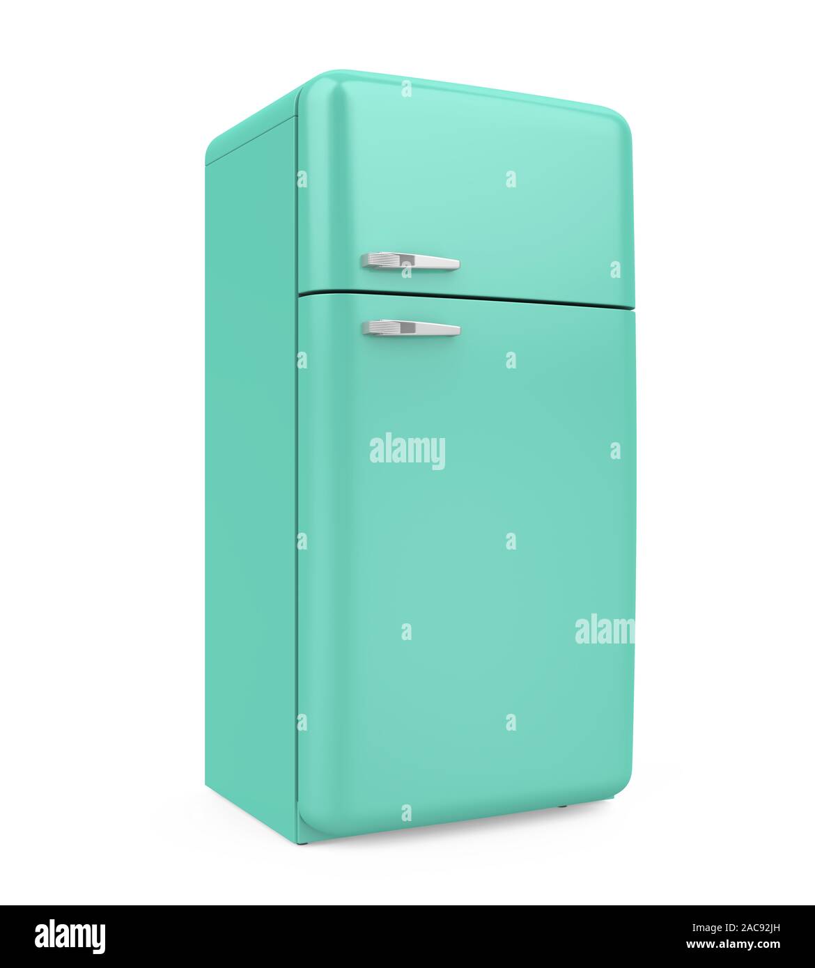 Retro Refrigerator Isolated Stock Photo