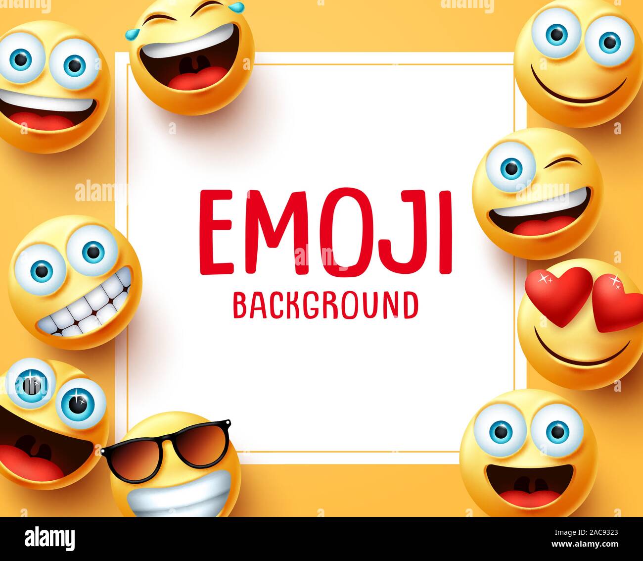 Emoji Emoticons Vector Background Template Emoji Background Text In