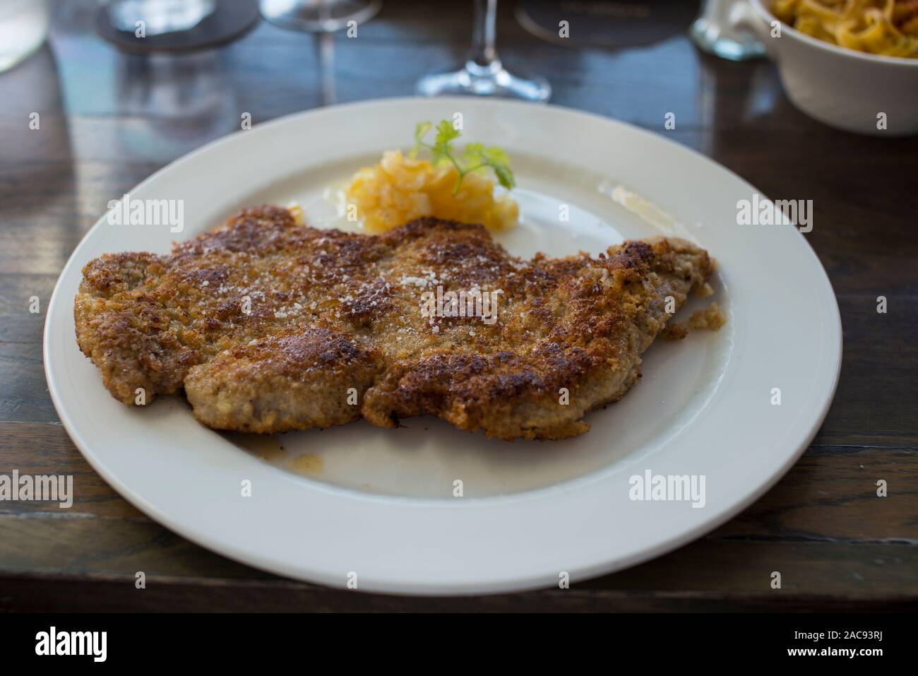 Veal snitzel Stock Photo