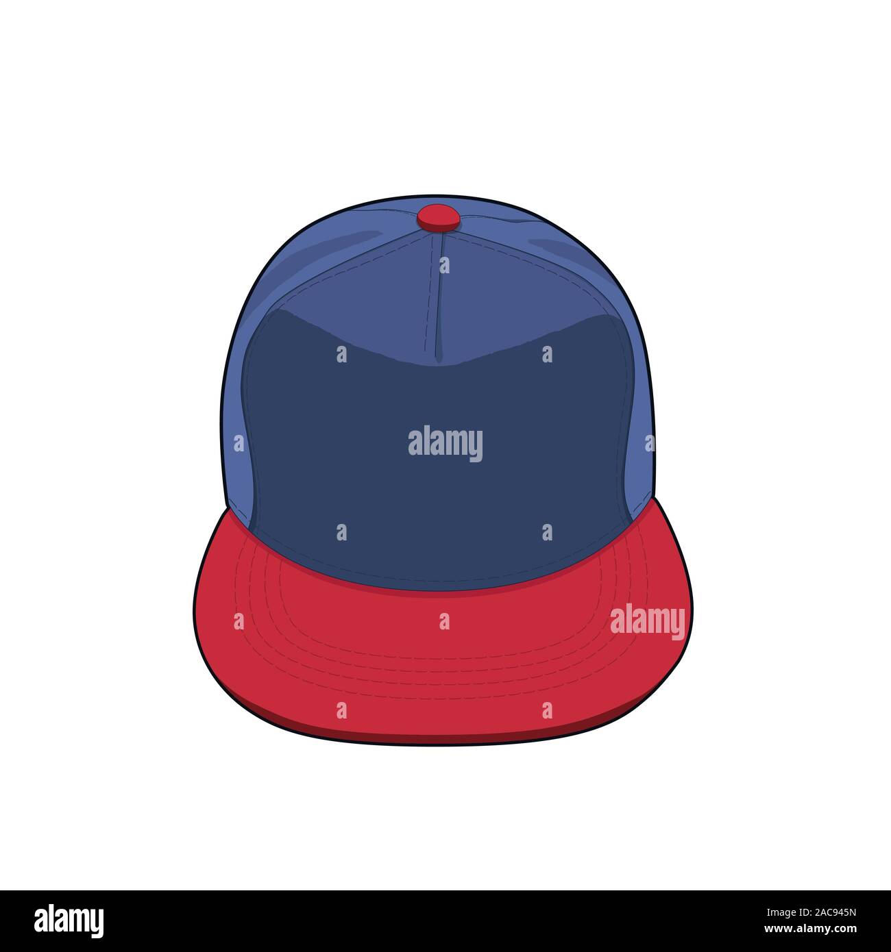 Baseball Cap Hip Hop Design Hat Isolated Vector Illustration