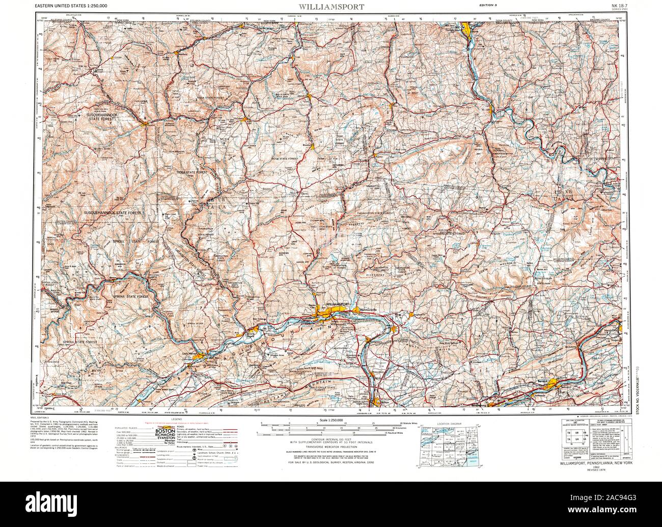 Williamsport pennsylvania map Cut Out Stock Images & Pictures Alamy