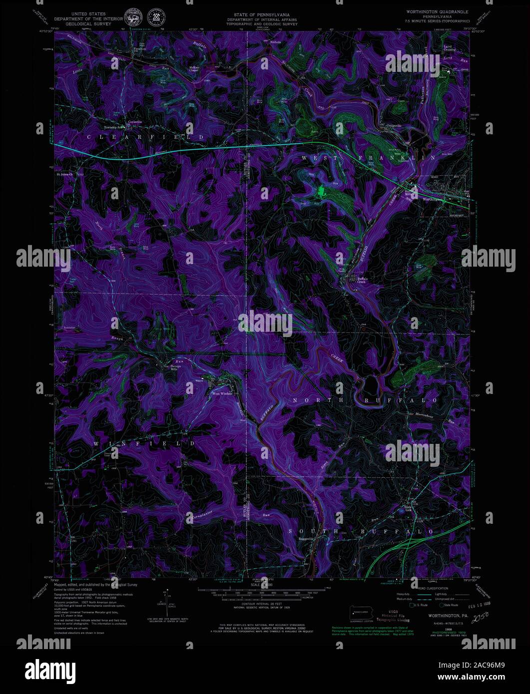 Worthington map hi-res stock photography and images - Alamy