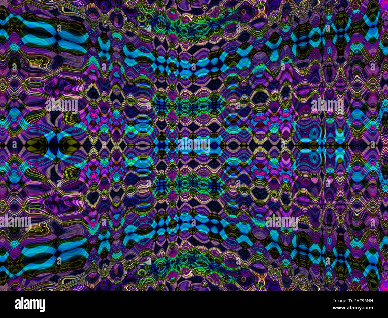 Purple and blue psychedelic pattern background Stock Photo