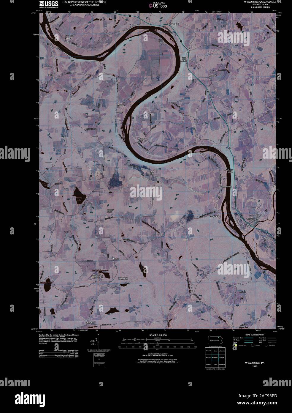 Map of wyalusing pennsylvania hires stock photography and images Alamy