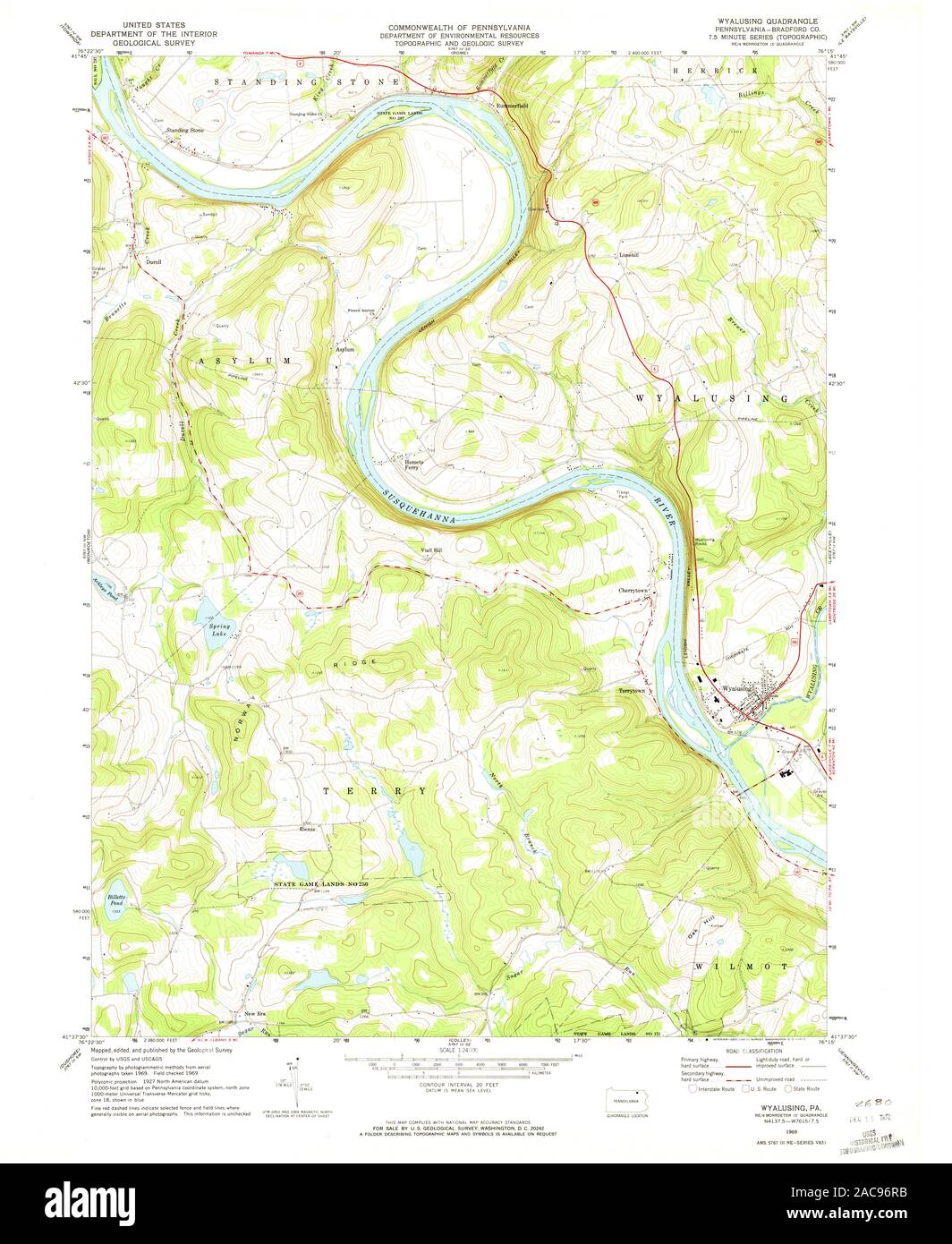 Map of wyalusing pennsylvania Cut Out Stock Images & Pictures Alamy