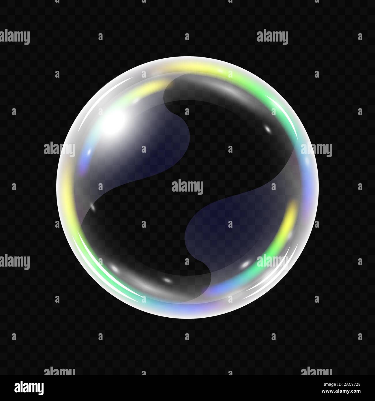 Realistic soap bubble isolated on transparent background. Vector ...