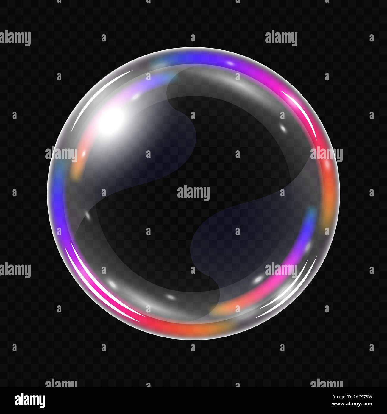 Realistic soap bubble isolated on transparent background. Vector ...