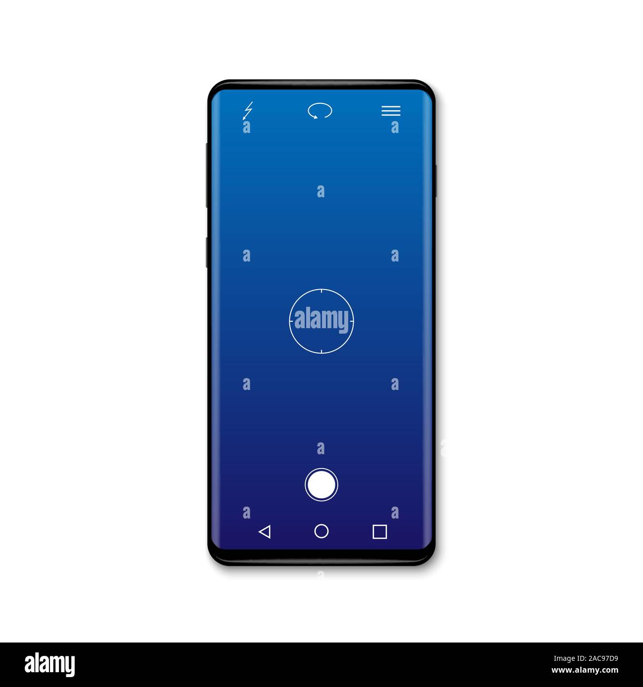 Realistic smartphone mockup Camera screen of mobile cellphone interface