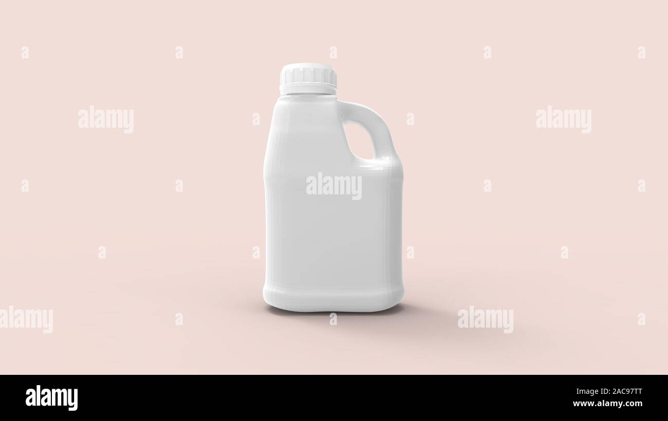 3d rendering of a white plastic bottle isolated in a studio background ...
