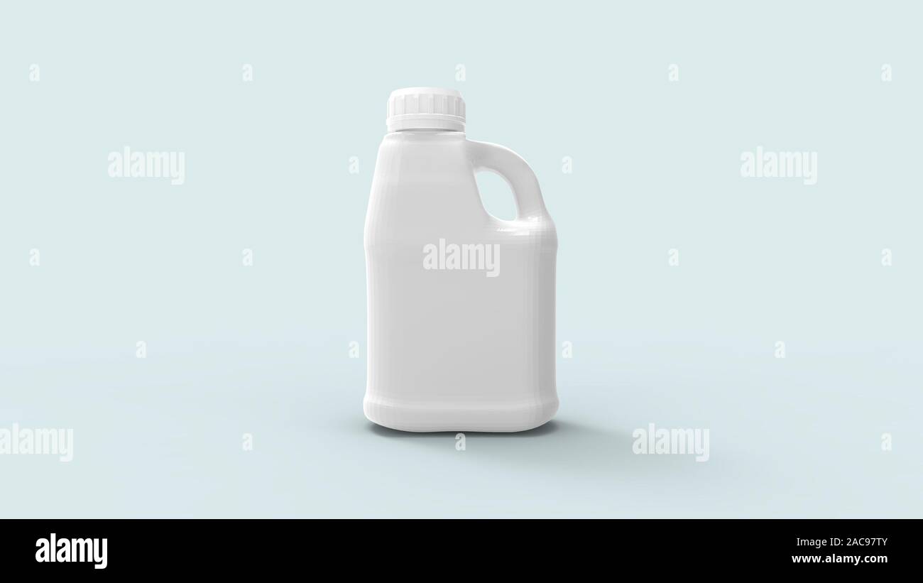 3d rendering of a white plastic bottle isolated in a studio background ...