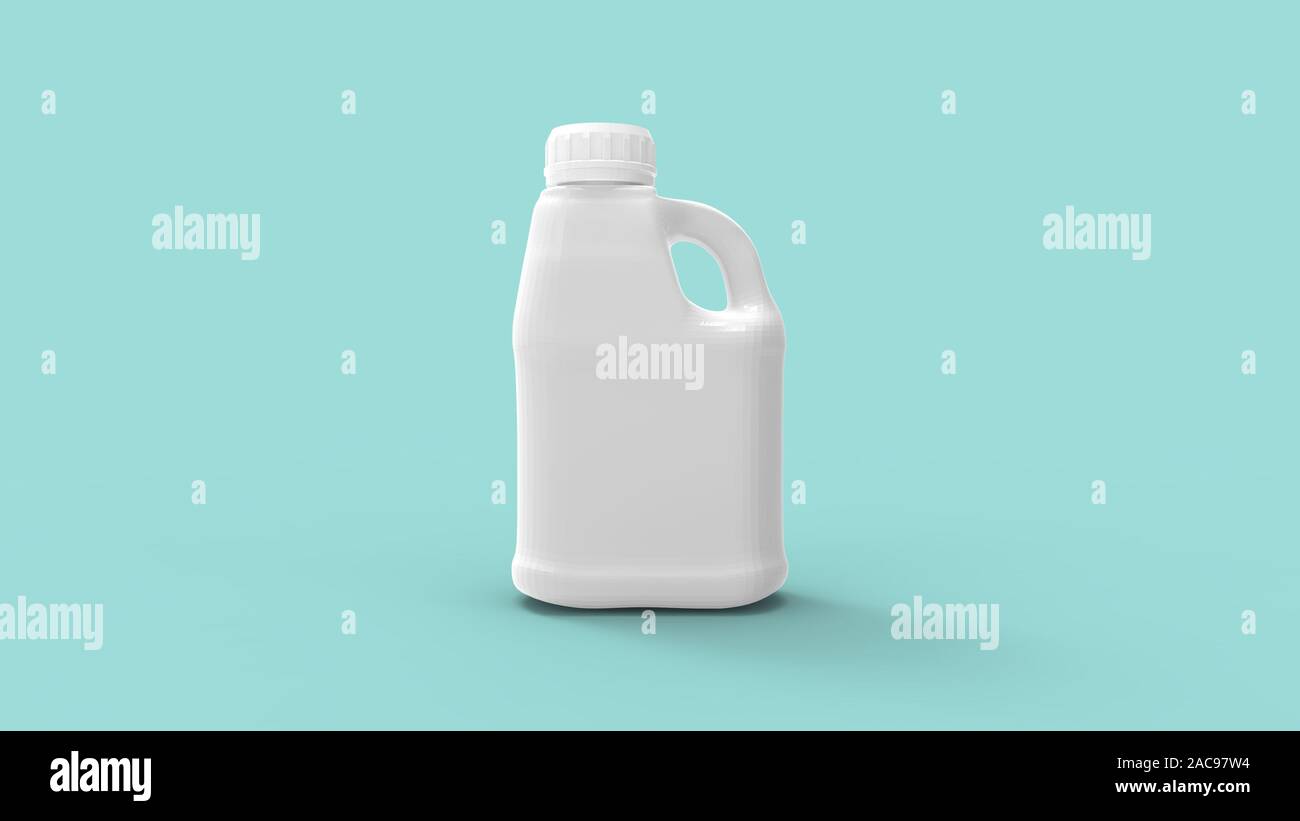 3d rendering of a white plastic bottle isolated in a studio background ...
