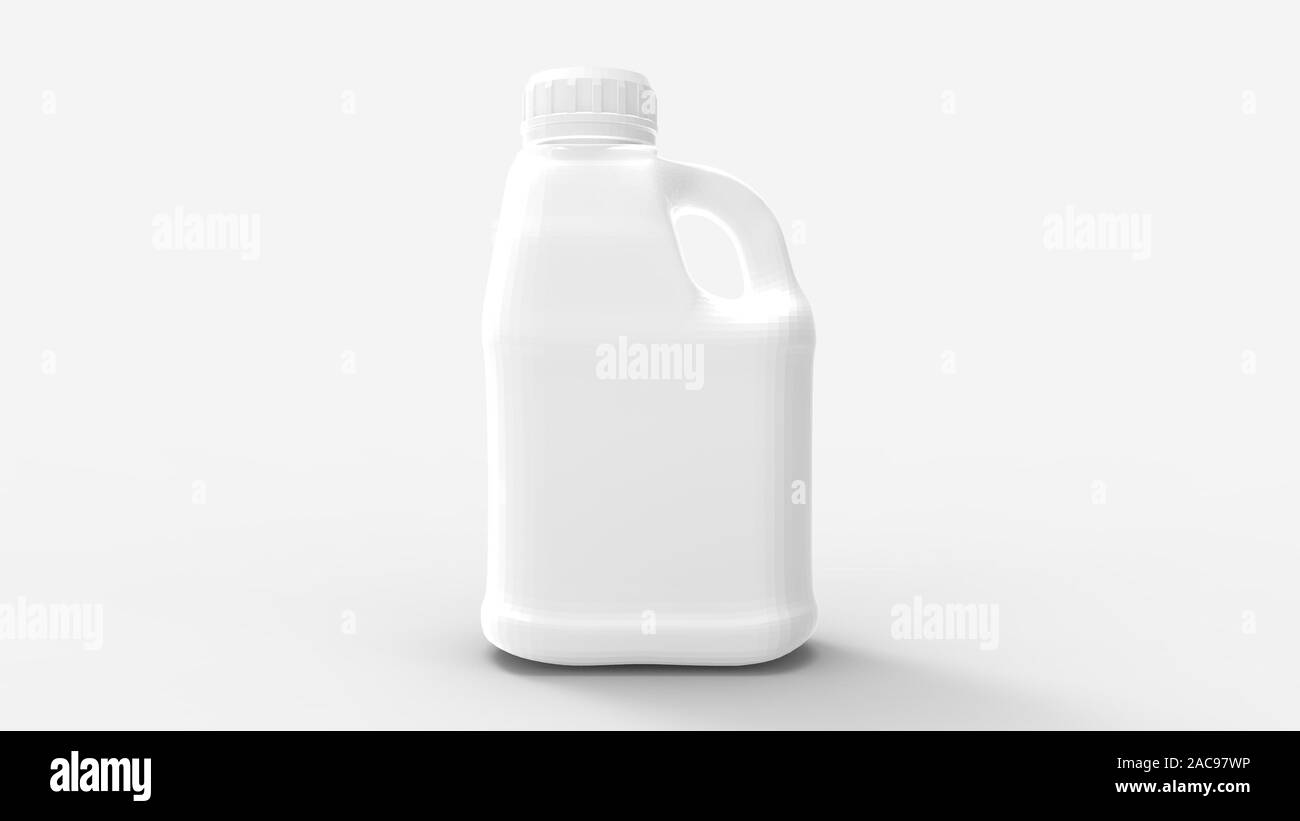 3d rendering of a white plastic bottle isolated in a studio background ...