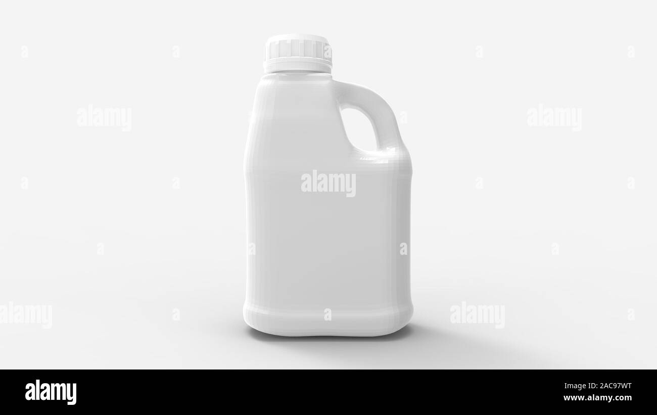 3d rendering of a white plastic bottle isolated in a studio background ...