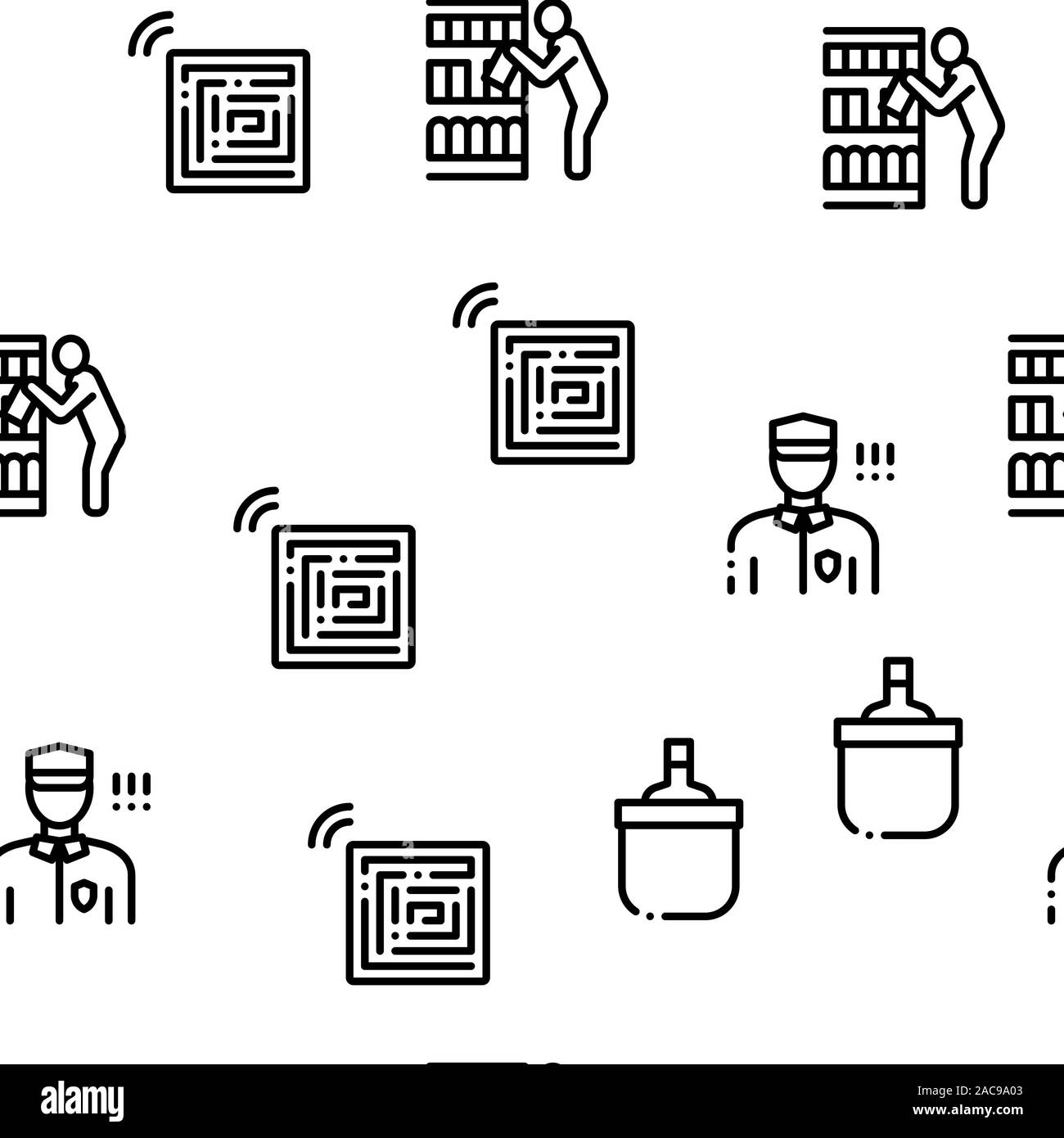 Shoplifting Seamless Pattern Vector Stock Vector Image & Art Alamy