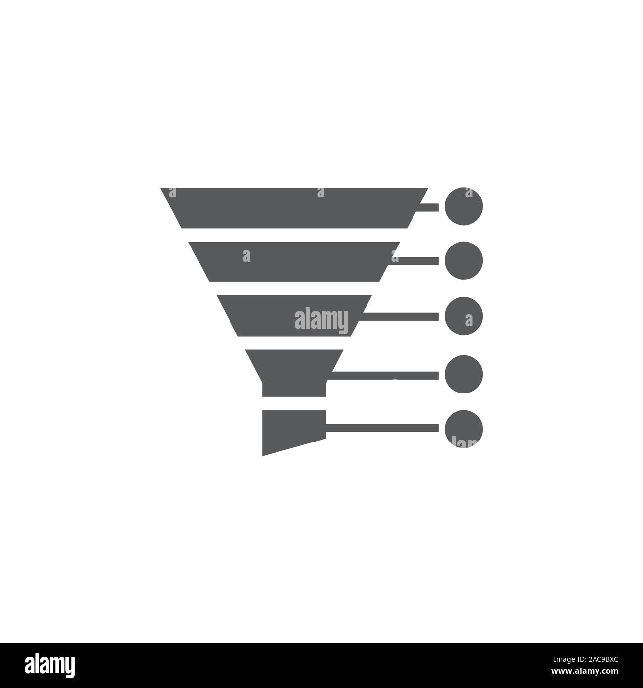 Sales funnel icon on white background Stock Vector