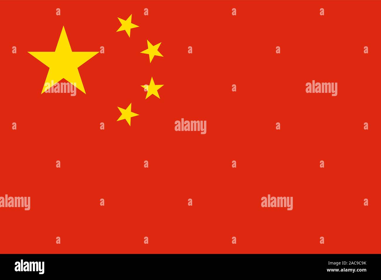 China Flag. Official flag of China. Vector illustration. Stock Vector