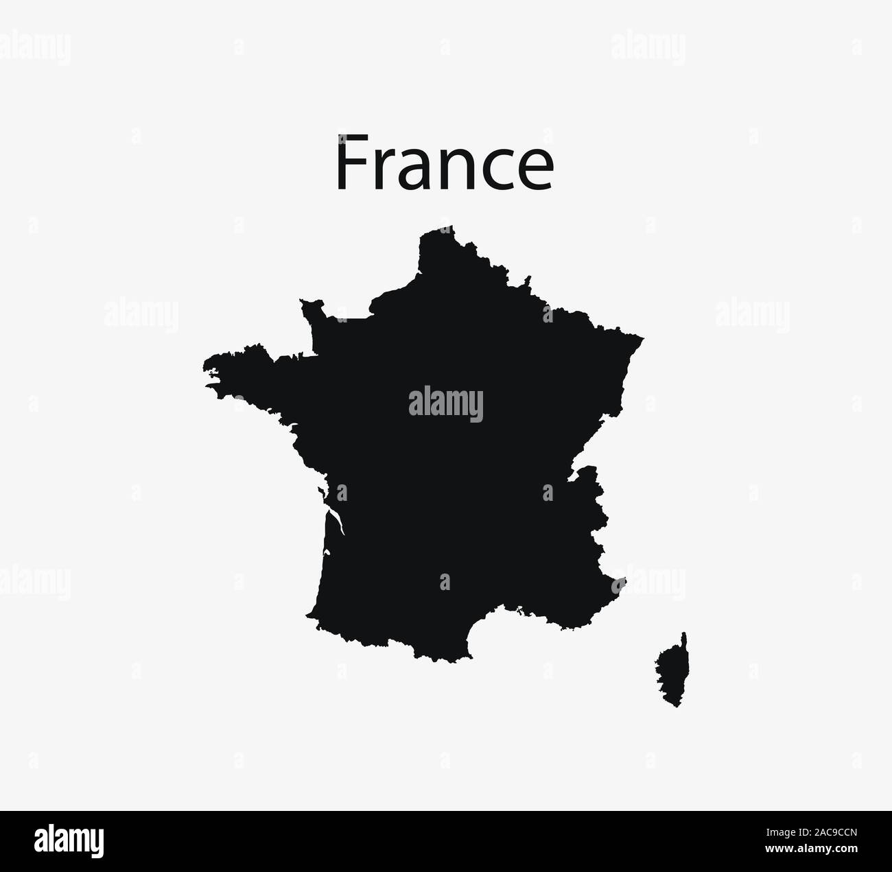 France map on white background. Vector illustration. Stock Vector