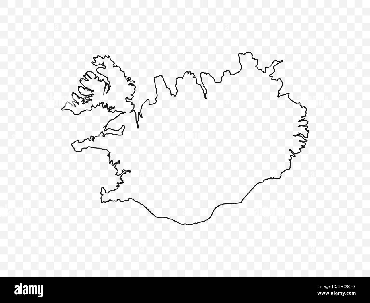 Iceland map on transparent background. Vector illustration. Stock Vector