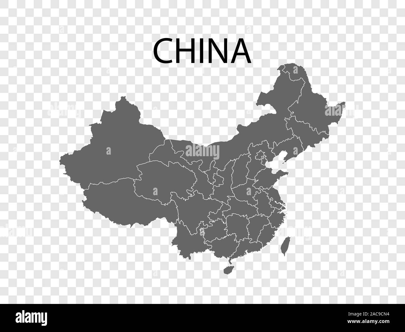 China Map, states border map. Vector illustration. Stock Vector