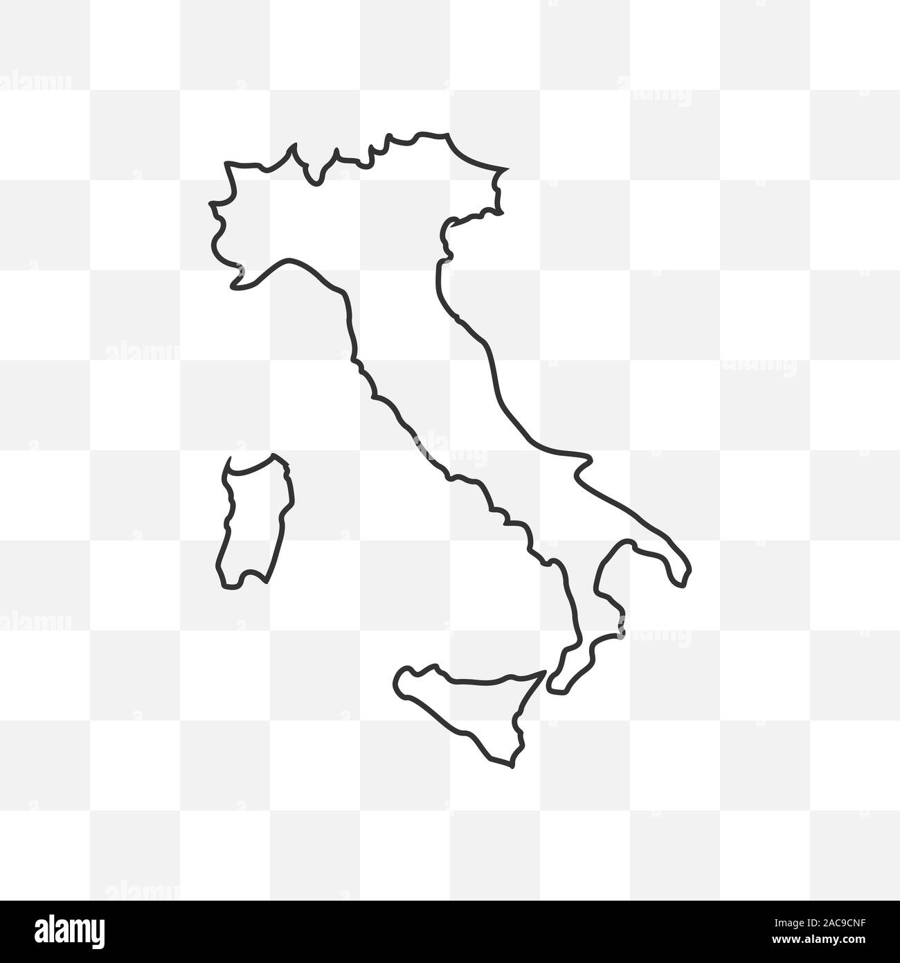 Italy map on transparent background. Vector illustration. Stock Vector