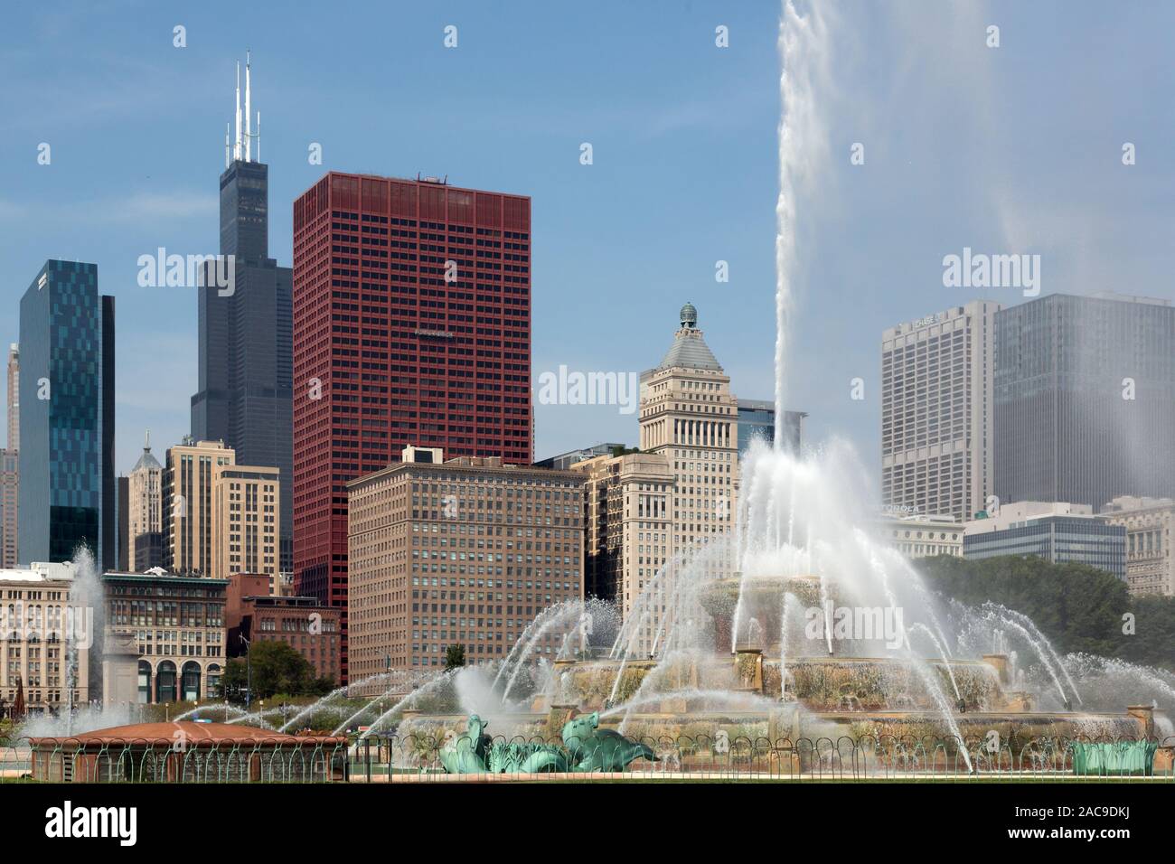 Buckingham Fountain, Grant Park, Chicago, USA Stock Photo