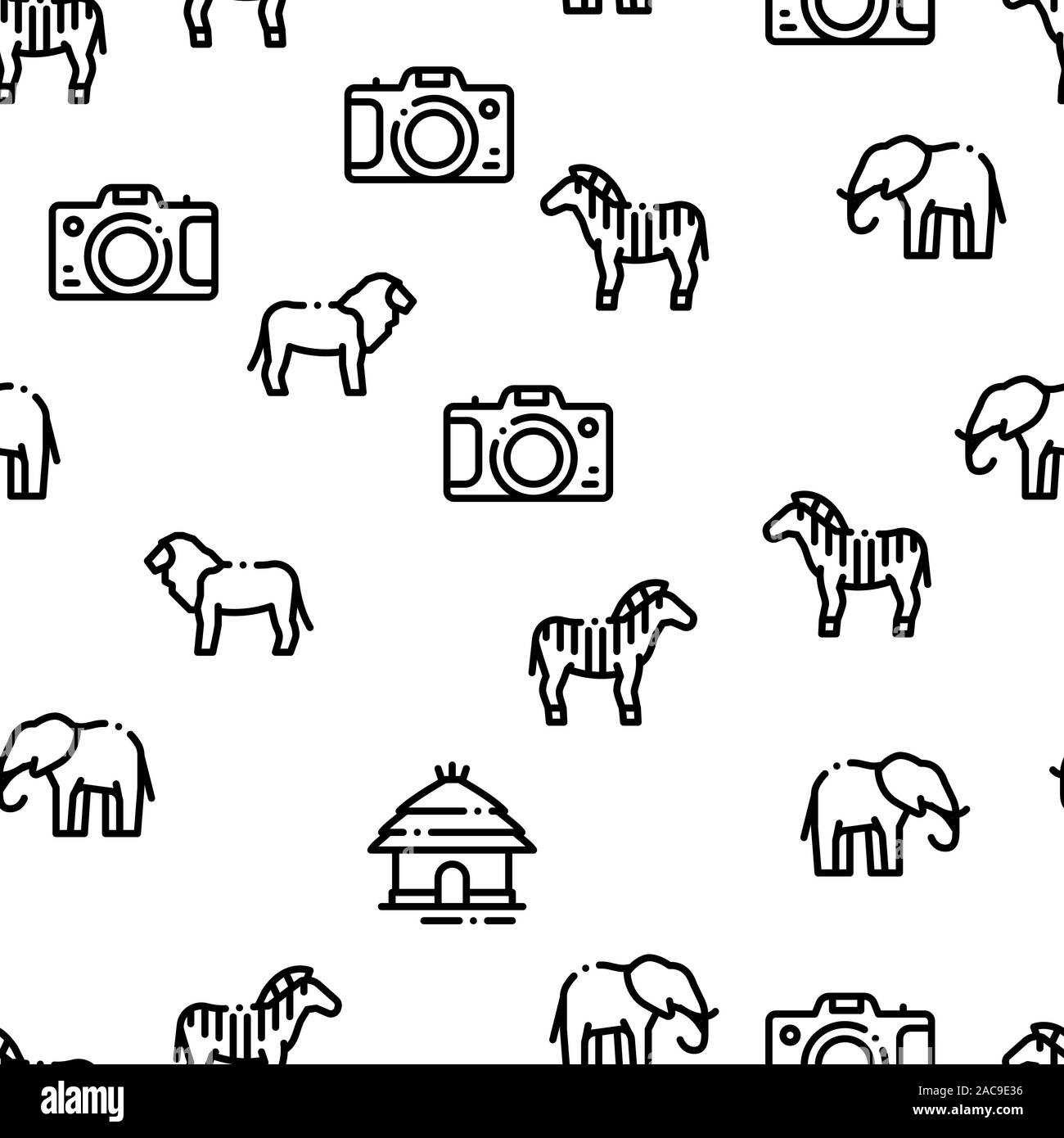 Safari Travel Seamless Pattern Vector Stock Vector Image & Art - Alamy