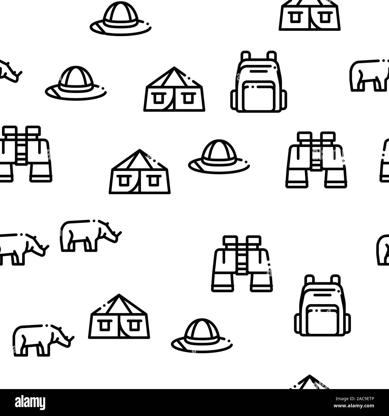 Safari Travel Seamless Pattern Vector Stock Vector Image & Art - Alamy