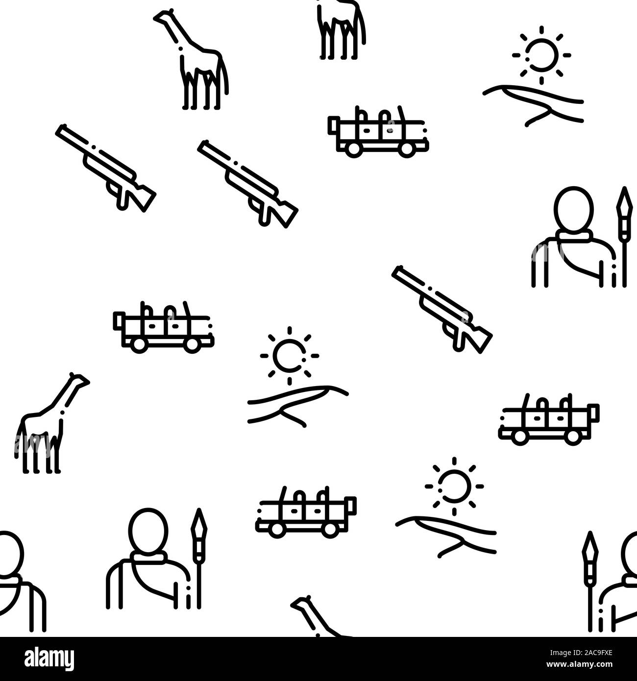 Safari Travel Seamless Pattern Vector Stock Vector Image & Art - Alamy