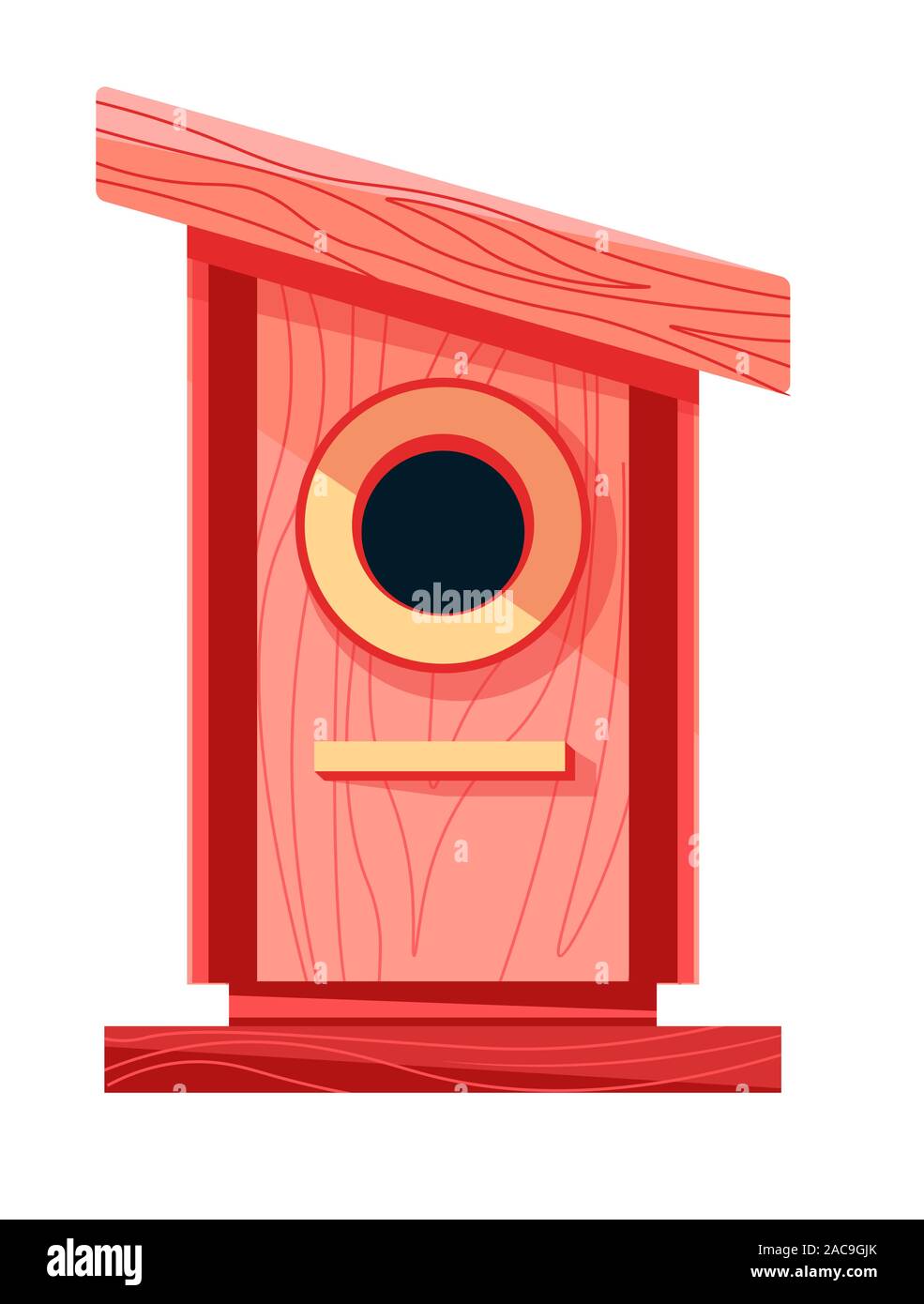Nesting box or birdhouse isolated icon, birds feeder Stock Vector