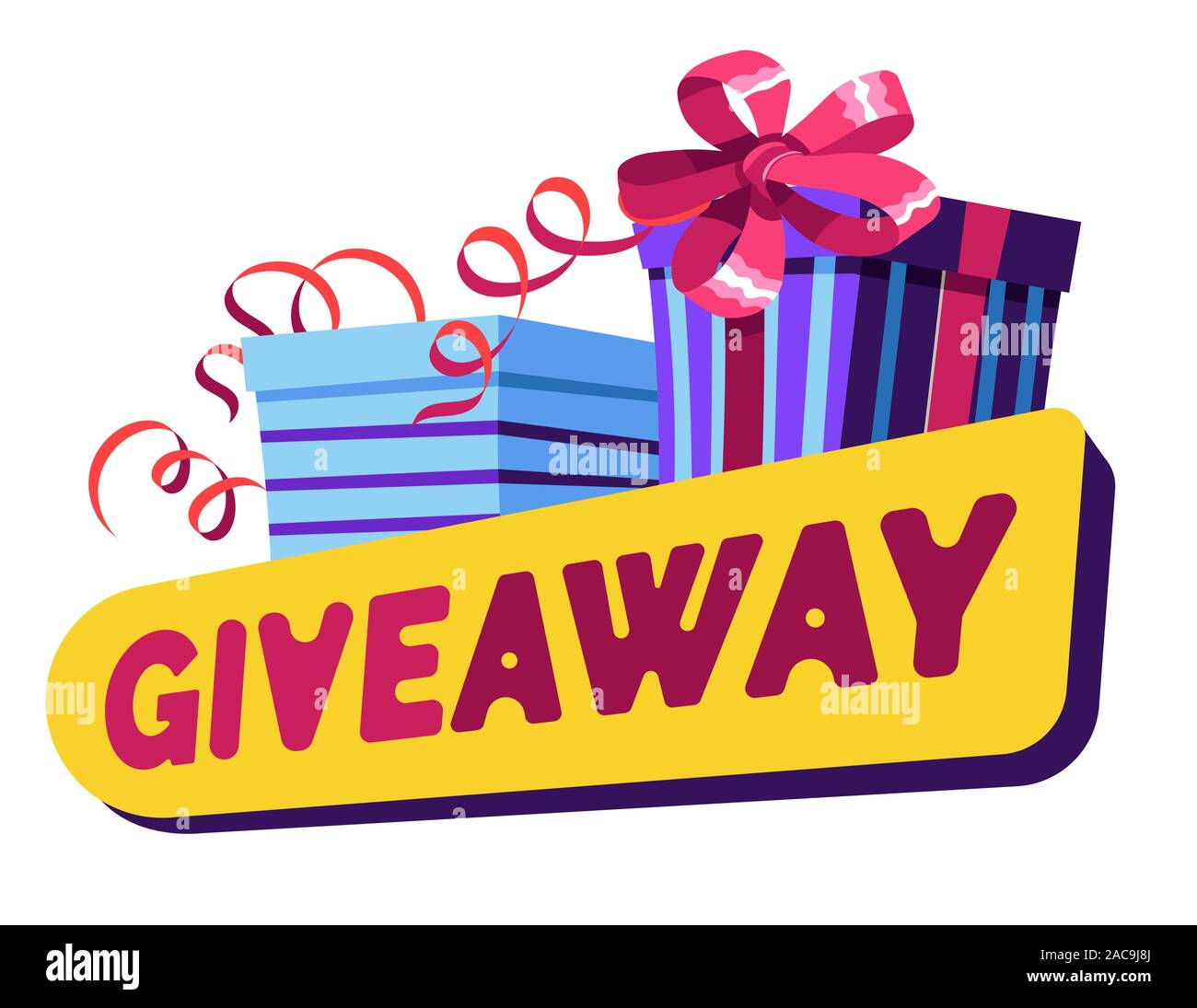 Gift box giveaway isolated icon social media Vector Image