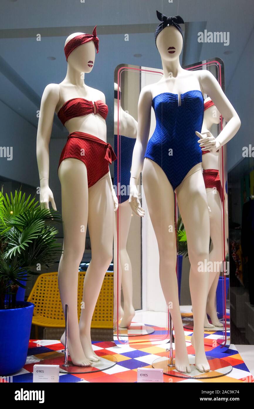 Bathing suits shop, Biarritz, PyrénéesAtlantiques, France Stock Photo