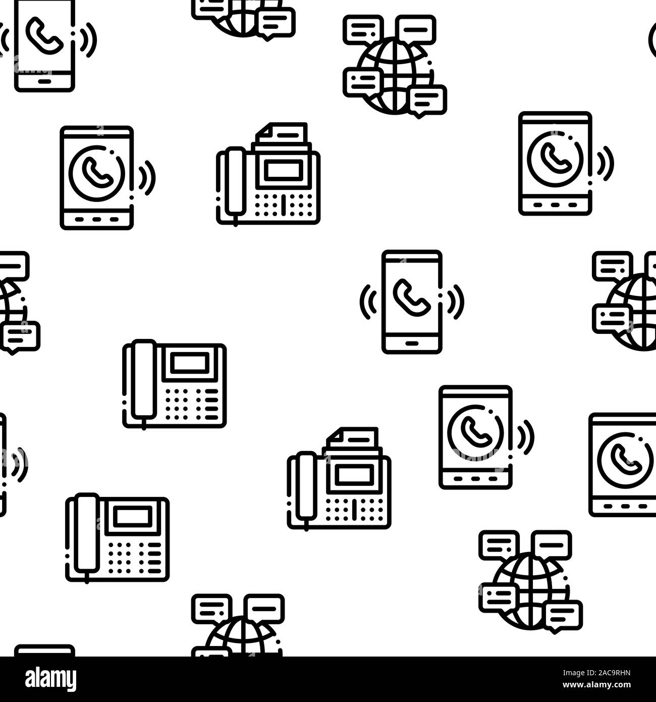 Wire Call Vector Voip Calling System Seamless Pattern Vector Stock Vector Image & Art ...