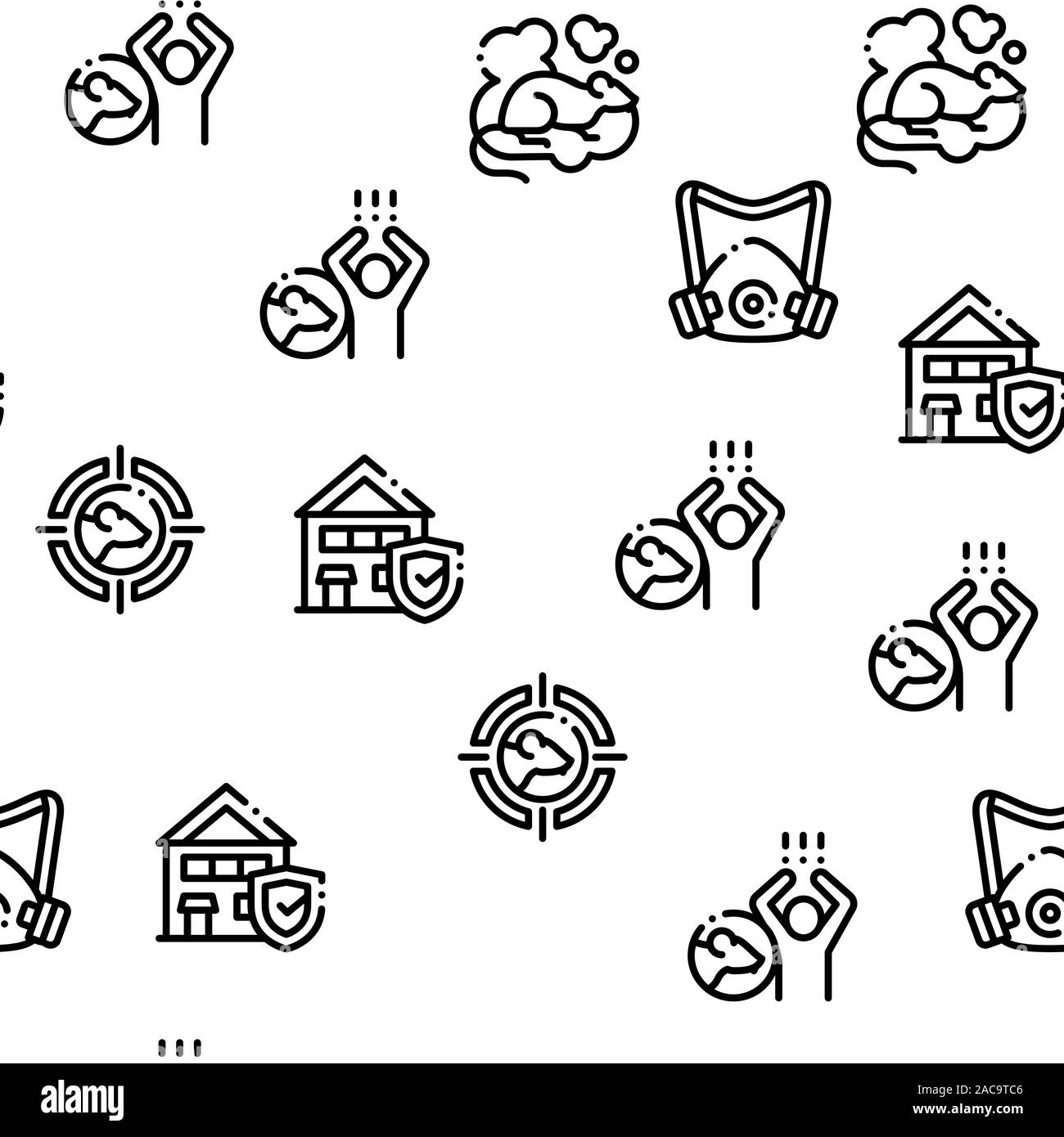 Rat Protect Seamless Pattern Vector Stock Vector