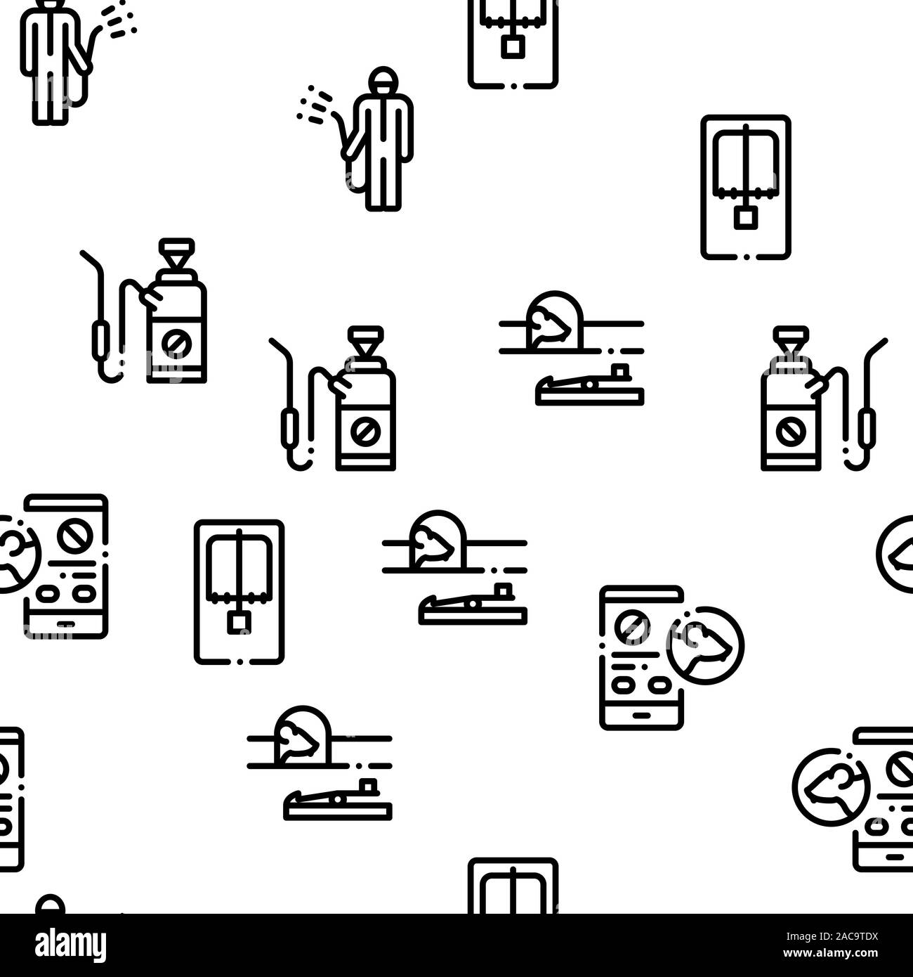 Rat Protect Seamless Pattern Vector Stock Vector