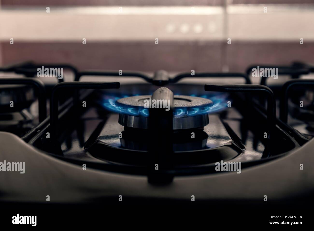 Gas stove and gas coming from the burner Stock Photo Alamy