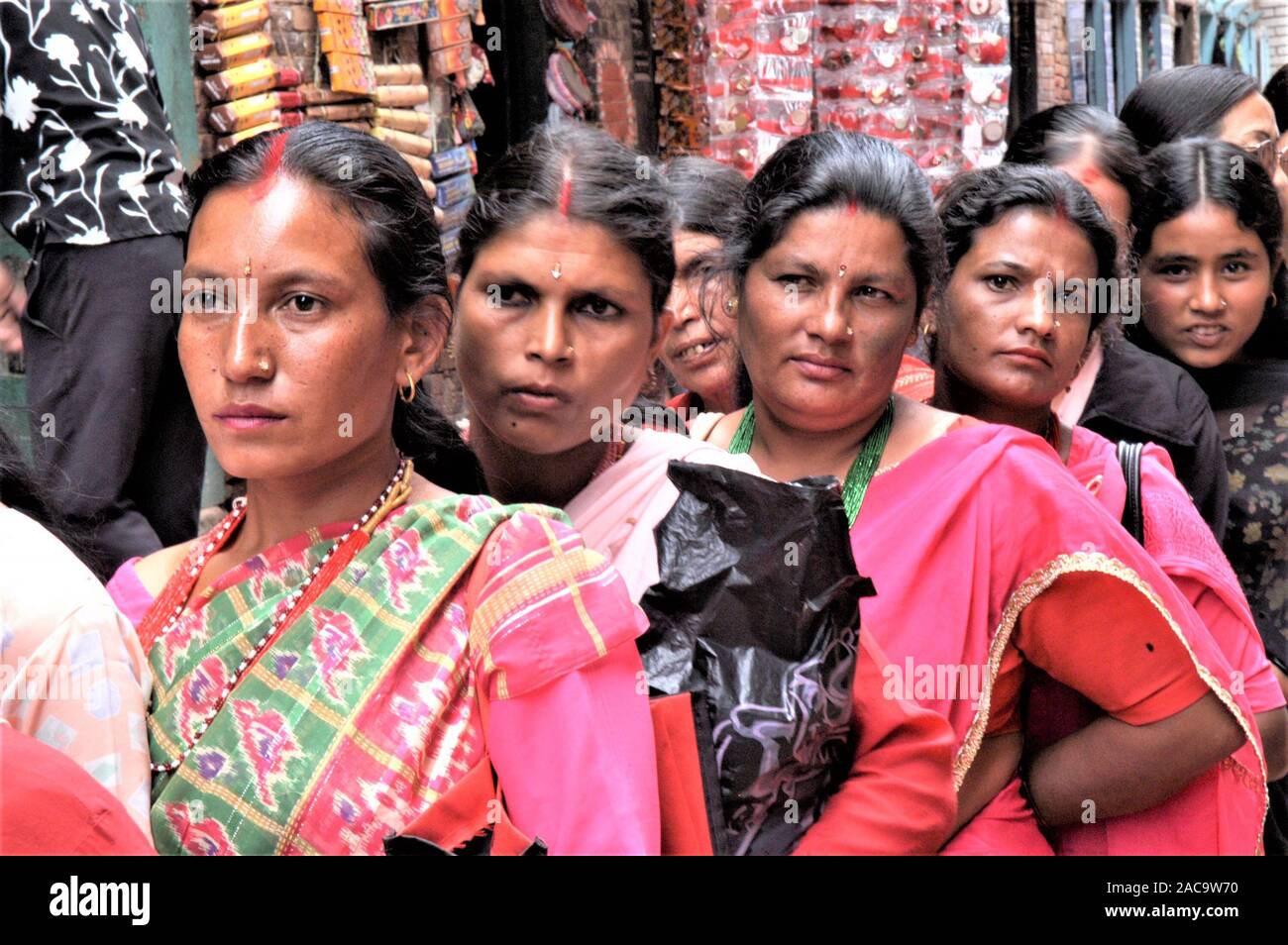 NEPAL,BHAKTAPUR HARTALIKA TEEJ THE MOST IMPORTANT WOMEN'S FESTIVAL IN THE HINDU WORLD Stock Photo