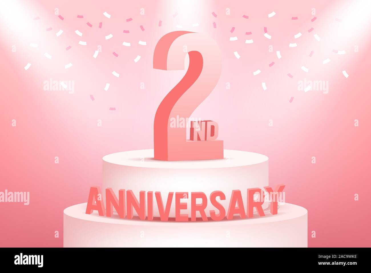 Two years anniversary celebration on pink background Stock Vector Image &  Art - Alamy