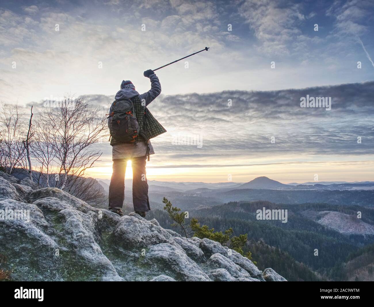 Female hiker using trekking pole hi-res stock photography and images ...